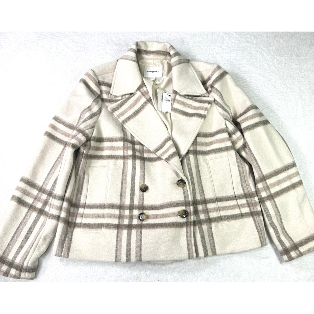Banana Republic Peacoat Womens Medium Wool Blend Double Breasted NWT $250